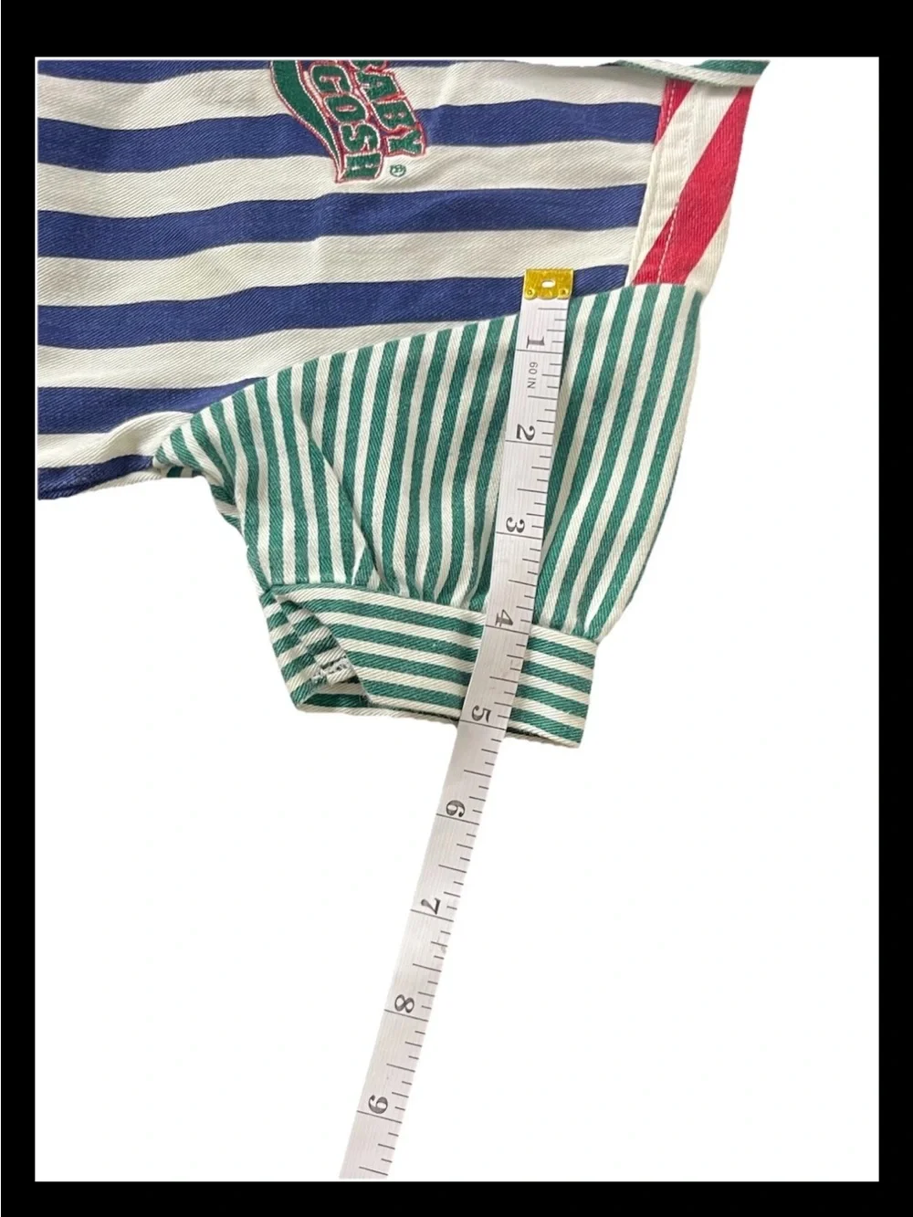 Vtg OshKosh Baby B'Gosh Romper Colorblock Multi-Stripe 18 Months USA Cotton